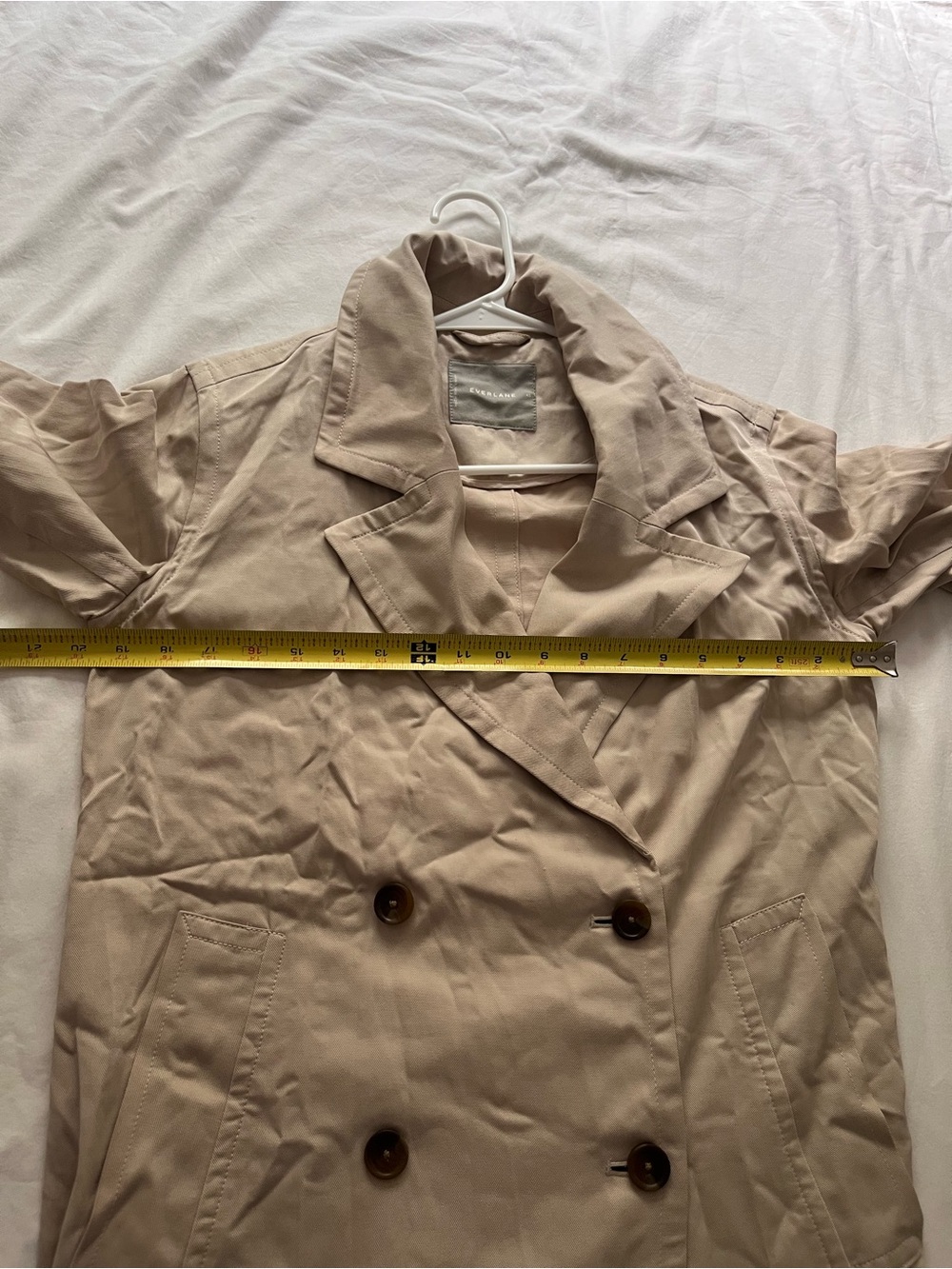 Everlane Women’s Drape Trench Coat Khaki Double Breasted Lyocell Size XS - Picture 14 of 15